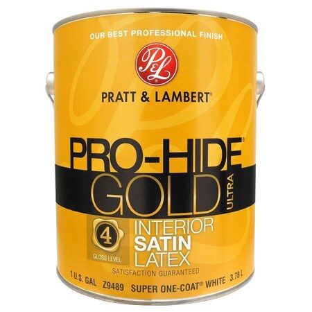 Pratt & Lambert ProHide Gold Ultra Z9480 Interior Paint, Satin, Super OneCoat White, 1 gal 0000Z9489-16
